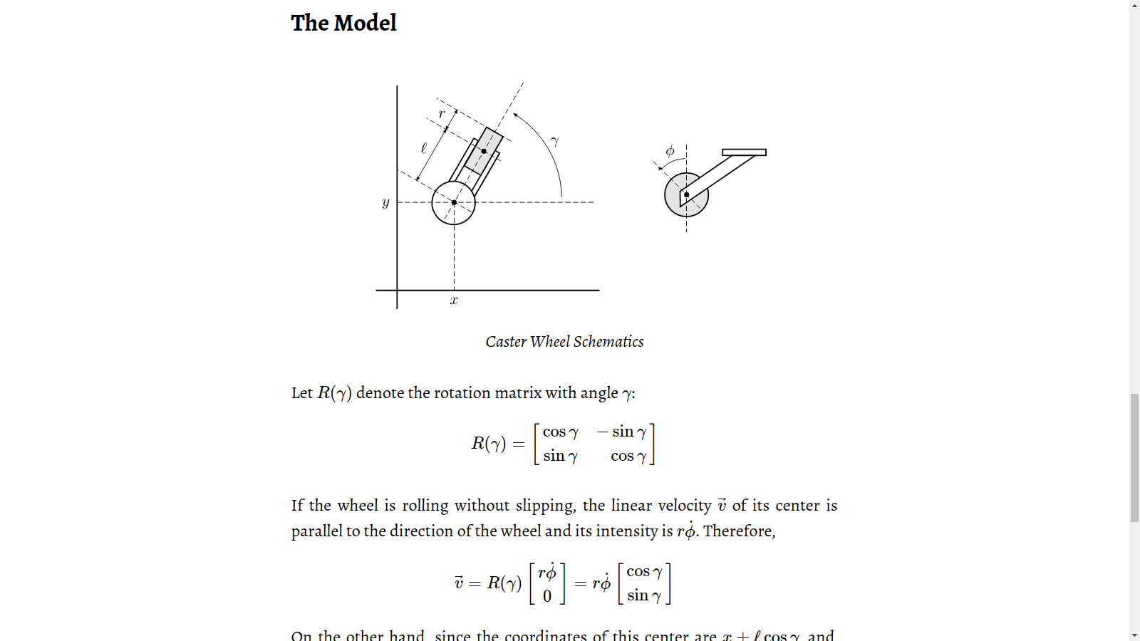 Caster Wheel Equations